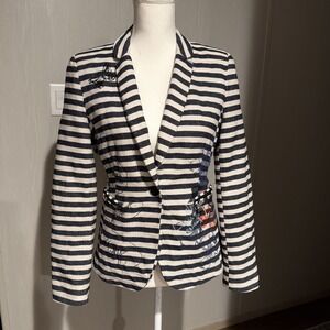 Desigual Graffiti Positive Affirmation Single Button Blazer Women Euro 42 US 10‎